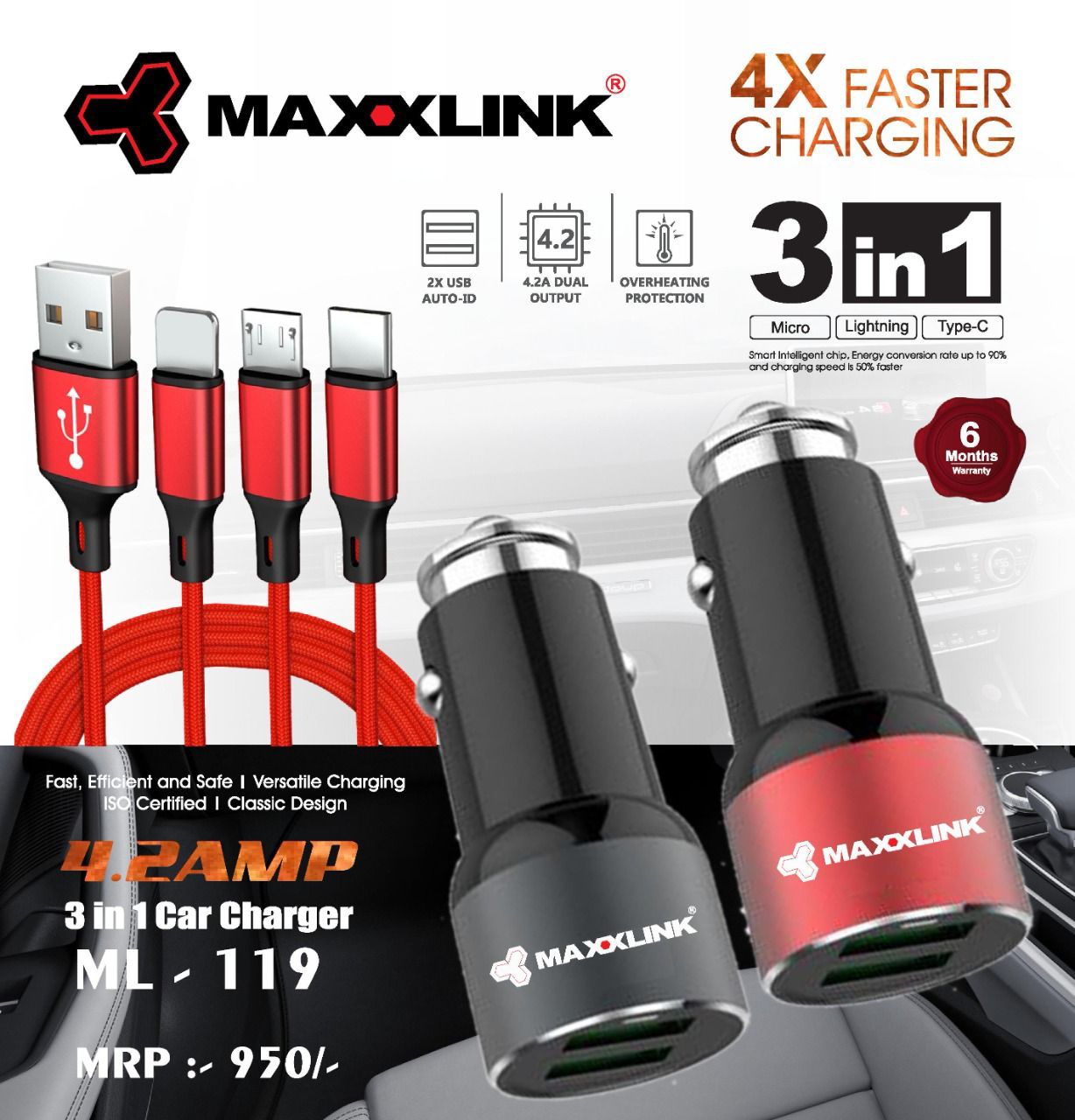 Maxxlink ML 119 Car Mobile Charger