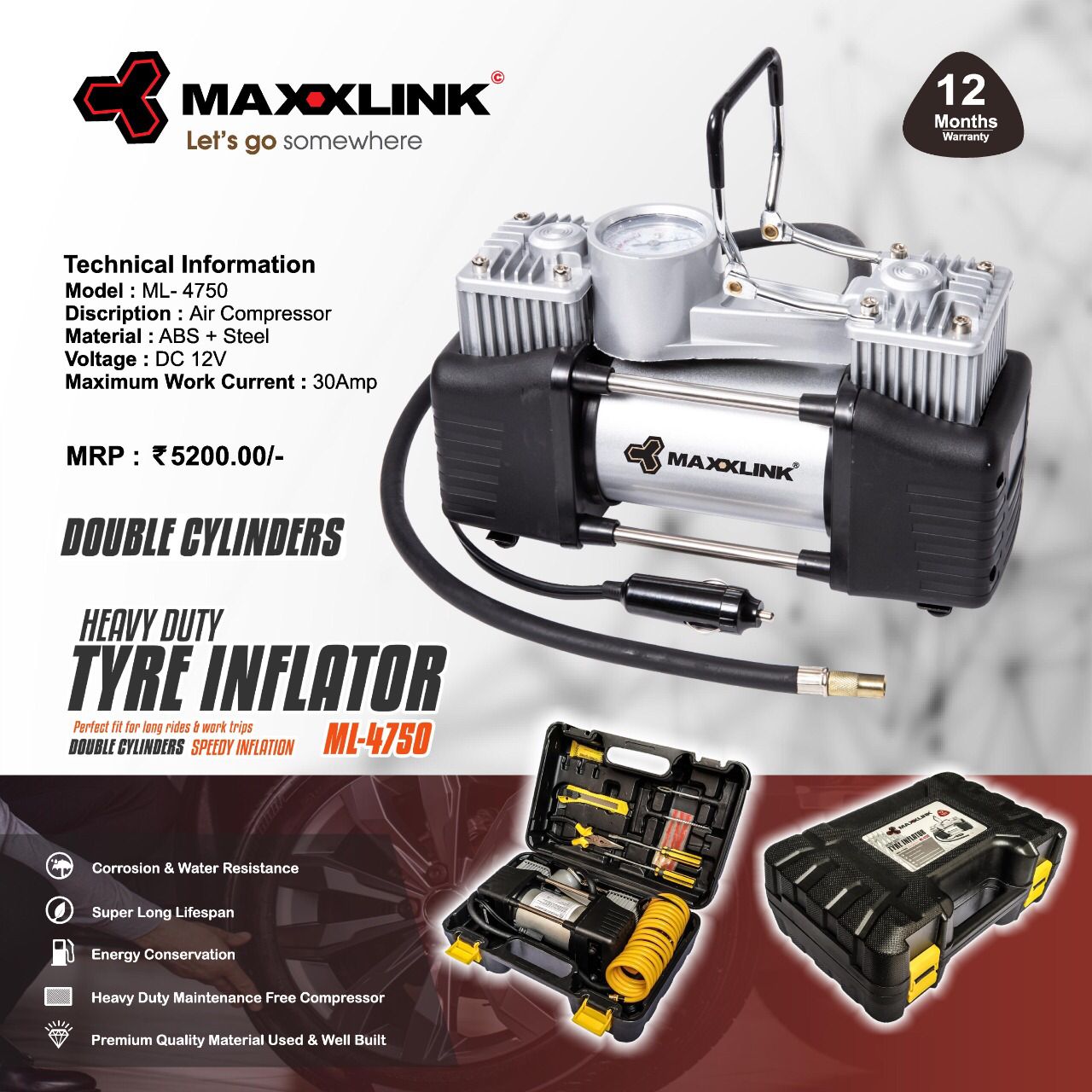 Maxxlink ML 4750 Tyre Inflator