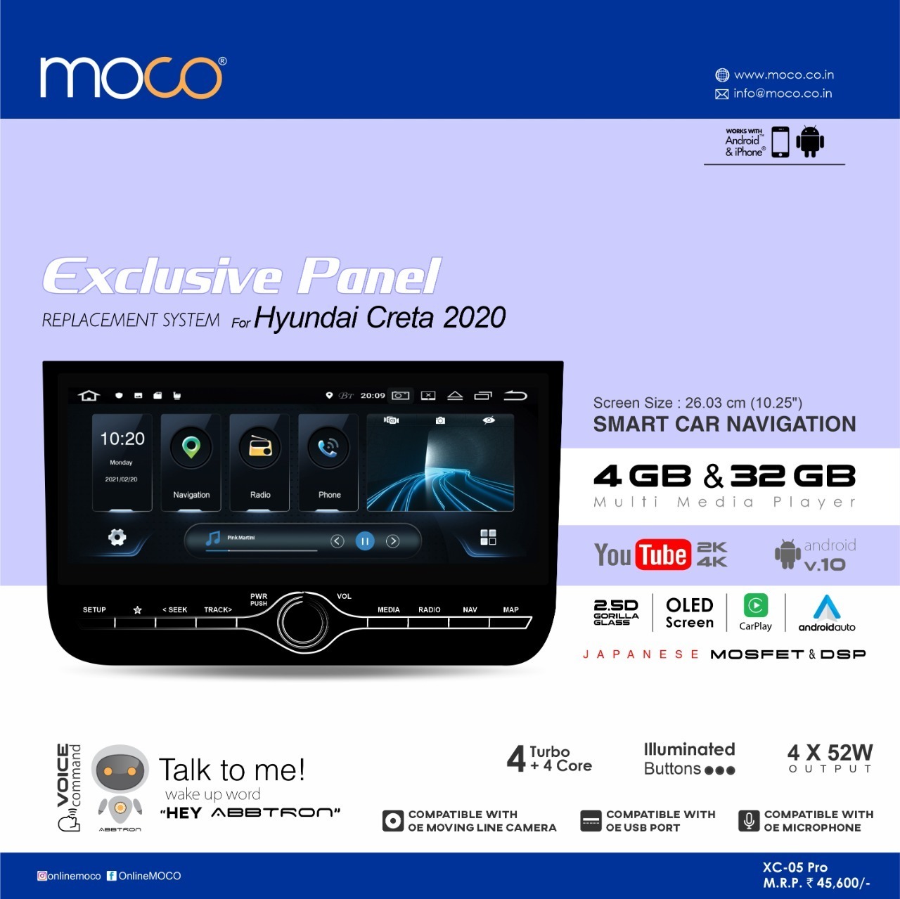 Moco XC-05 PRO Android System for Hyundai Creta / Alcazar 2020